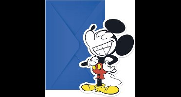 Vegaoo - 6 verjaardagsuitnodigingen Mickey Mouse retro