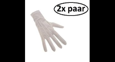 2x Luxe Prins handschoenen wit mt.XL