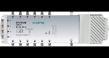 Axing SPU 512-05 Satelliet multiswitch Ingangen (satelliet): 5 (4 satelliet / 1 terrestrisch) Aantal gebruikers: 12 ges