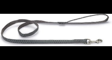 Beeztees - Hondenriem - Mac Leather - Grijs - 120 cm x 20 mm