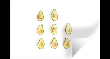 Muurstickers - Sticker Folie - Avocado - Groen - Tropisch - 30x20 cm - Plakfolie - Muurstickers Kinderkamer - Zelfklevend Behang - Zelfklevend behangpapier - Stickerfolie