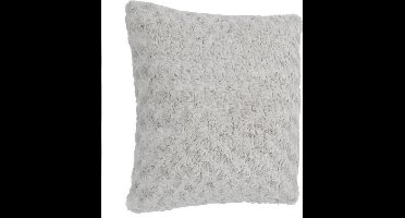 Sierkussen Roos - Grijs - imitatiebont - 45 x 45 cm