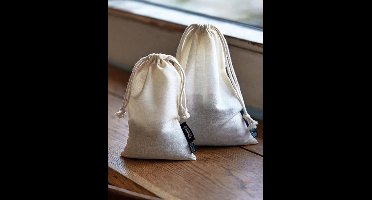 Cotton Bag with Drawstrings (5 Pieces) (Natuur)