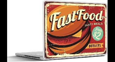 Laptop sticker - 12.3 inch - Hamburger - Vintage - Bord - 30x22cm - Laptopstickers - Laptop skin - Cover