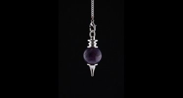 Pendel gepolijste amethist & metaal - 3.5x1.7 - 12 - Edelsteen - Metaal - M