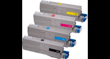 Set 4x XXL ABC huismerk toner geschikt voor Oki C532 C532DN C542 C542DN MC563 MC563DN MC573 MC573DN C 532 C 532DN C 542 C 542DN MC 563 MC 563DN MC 573 MC 573DN 46490605 46490606 46490607 46490608