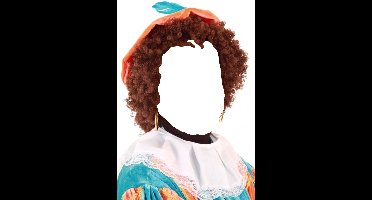 Pieten pruik kroes haar in bruin