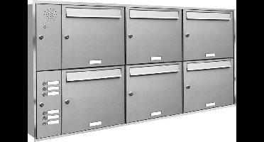 Zes adressen groot_Brievenbus met intercompaneel inbouw_6_adressen__RVS