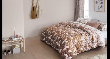 Ariadne at Home Nisa - Flanel - Dekbedovertrek - Lits-jumeaux - 260x200/220 cm - Terra