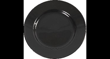 Bordjes, d: 19 cm, zwart, 6stuks