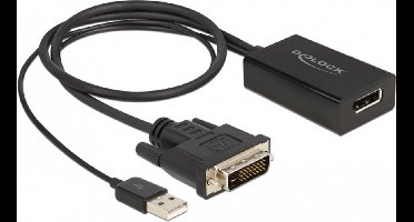 Adapter dvi mannelijk om 1,2 vrouwelijke zwarte 4K te presenteren met HDR -functie 50 cm