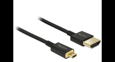 Dunne Premium Micro HDMI - HDMI kabel - versie 2.0 (4K 60Hz) / zwart - 0,25 meter