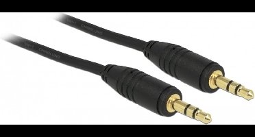 3,5mm Jack stereo audio kabel - verguld / zwart - 3 meter