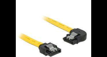SATA datakabel - recht / haaks naar rechts - plat - SATA600 - 6 Gbit/s / geel - 0,70 meter