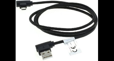 USB Micro B haaks naar USB-A haaks kabel - USB2.0 - tot 1A / zwart - 1 meter