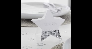 Tafelkaartjes Ster Glitter - 6 stuks