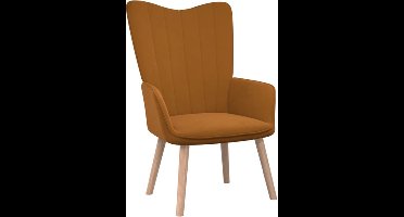 vidaXL - Relaxstoel - fluweel - bruin