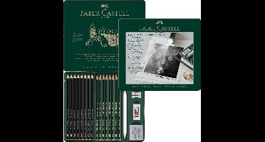 Faber-Castell grafietpotloden - Pitt Mat en 9000 serie in blik - inclusief toebehoren - FC-115224