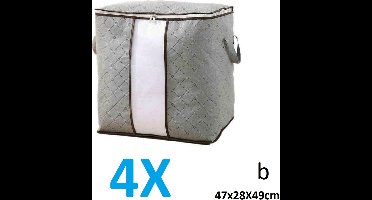 Hoogwaardige Opbergtas voor Kleding - 4 Stuks - Organizer voor Dekbed - Dekbed Opbergzak - Opbergers voor Seizoenskleding - Zakken om ruimte te besparen - Opslag voor Beddengoed, Kleding en Handdoeken