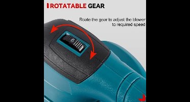 Bladblazer - Bladzuiger - Turbo Fan - Tuingereedschap - Luchtblazer - 46000RPM - Elektrische - 4500W 6-Snelheden - Draadloze Tuin Bladblazer voor 18V/21V Accu’s- Zonder Accu
