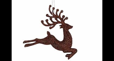 Hanger Deer Glitter Bruin 12xh12cm Kunst Stof
