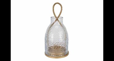 Lantaarn Gold Painting Clear Glass Goud 11,7x11,7xh23,7cm Langwerpig Metaal-gla