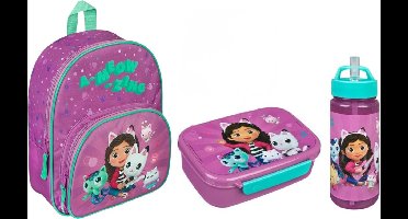 Gabby´s Dollhouse schoolset; rugzak en lunchset