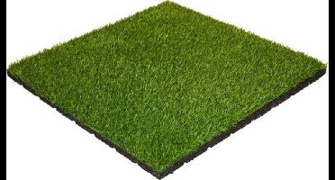 Rubber tegel met kunstgras toplaag 30 mm - 50x50 cm