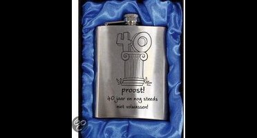 Zakfles rvs - 40 jaar