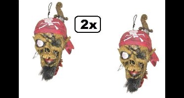 2x Onthoofd hoofd piraat - Halloween griezel creepy scary thema feest piraten
