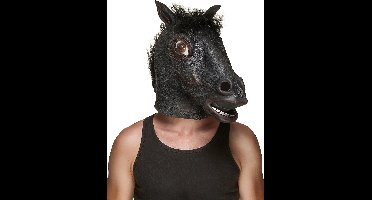 "Zwarte paard masker voor volwassenen  - Verkleedmasker - One size"