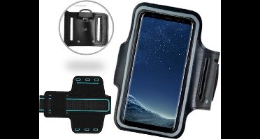 Hardloop Telefoonhouder Zwart - Universele Sportband Armband voor Telefoon / Smartphone / GSM tot 6.7 inch