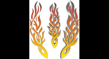 Non-branded Fietsstickers Flames Oranje