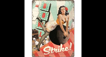 Strike ! Metalen wandbord in relief 40 x 30 cm