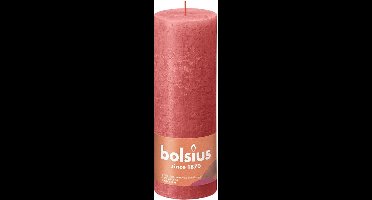 4 stuks Bolsius zalm roze rustiek stompkaarsen 190/68 (85 uur) Eco Shine Blossom Pink