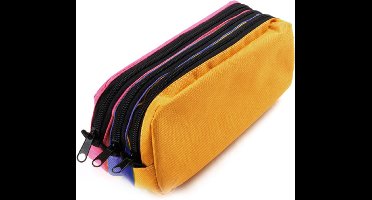 Kangaro penetui - rechthoekig - 3 vaks - 25 x 9 x 11 cm - oranje/blauw/fuchsia - K-56402