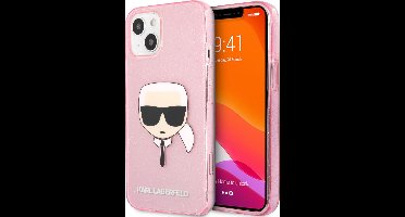 Karl Lagerfeld Transparante Roze TPU Back Cover Hoesje voor Apple iPhone 13 Mini - Bescherm je Telefoon!