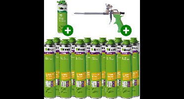 Illbruck FM330 Elastische Purschuim 880ml met purpistool en reiniger (Set van 12 bussen)