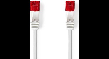 Nedis CAT6 Netwerkkabel - RJ45 Male - RJ45 Male - U/UTP - 3.00 m - Snagless - Plat - PVC - Wit - Envelop