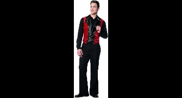 Wilbers & Wilbers - Dans & Entertainment Kostuum - Showvest Kwismaster Rood Man - rood - Maat 50 - Carnavalskleding - Verkleedkleding
