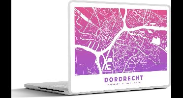 Laptop sticker - 12.3 inch - Stadskaart - Dordrecht - Paars - 30x22cm - Laptopstickers - Laptop skin - Cover