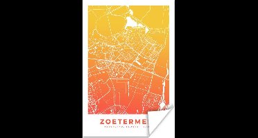 Poster Stadskaart - Zoetermeer - Nederland - Oranje - 20x30 cm - Plattegrond