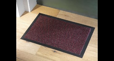 Wicotex - Deurmat - Schoonloopmat Faro - Afmeting 60x80cm Zwart Rood