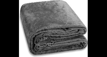 Deuba Knuffeldeken Fleece Deken Bedsprei 240x220cm Donkergrijs