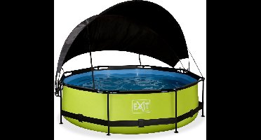 EXIT Lime Frame Zwembad ø300 - Opzetzwembad - met Filterpomp & Schaduwdoek - Rond - Groen