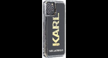 Zwart hoesje van Karl Lagerfeld - Backcover - Glitter - iPhone 11 Pro - Karl Iconic - KLHCN58KAGBK
