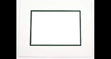 Passepartout Dubbeldik Wit/Donker Groen 20,3x25,4cm (10 stuks)