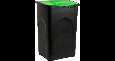 Vuilnisbak 50L - 56x37x39cm - Zwart Groen