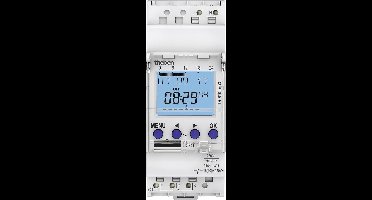 Theben 6100130 TR610 top3 Digitale 1-kanaals timer met app-programmering, perfect voor LED's, timers, digitale tijdschakelaar, met weekprogramma, digitale schakelklok, DIN-rail, 1-kanaals