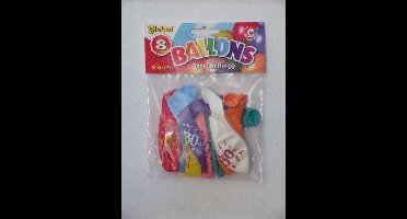 Ballonnen Cijfer 60 No. 12 eenzijdig 1 zakje met 8 stuks